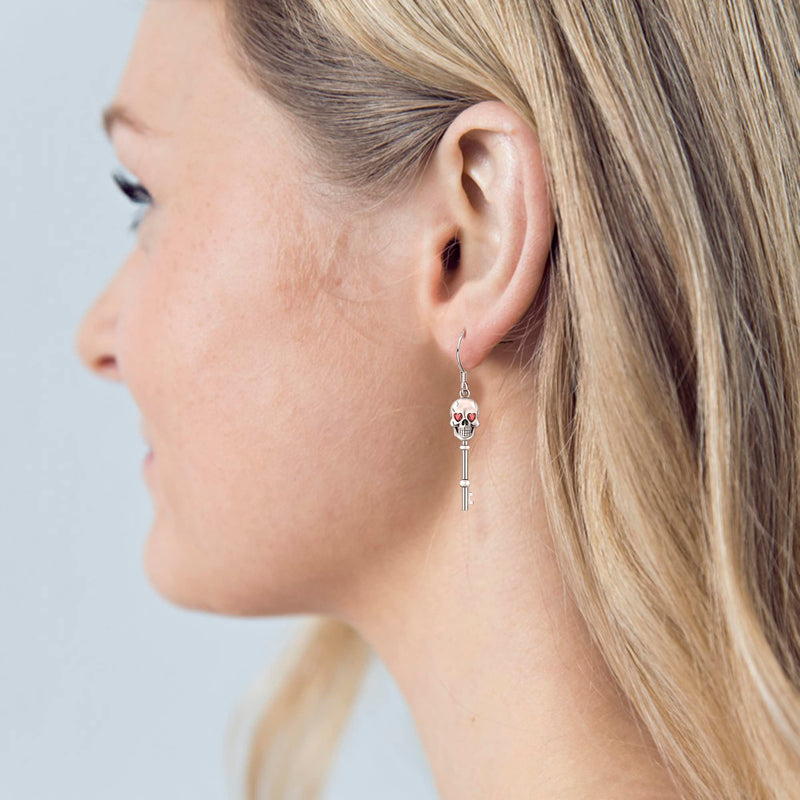 LINGBG JEWELRY Witch Broom Earrings 925 Sterling Silver Cross Earrings Infinity Earrings Skull Key Earrings for Women Chakra Earrings Feather Earrings Jewelry Gifts for Girls Friends 9# Earrings - BeesActive Australia