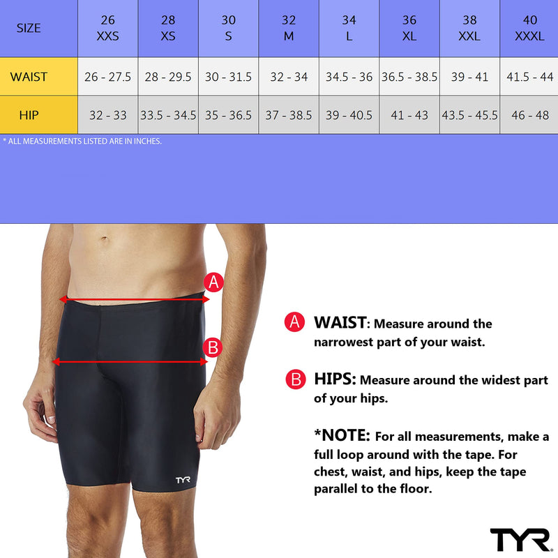 TYR Men's Durafast Elite Solid Jammer Swimsuit Royal 30 - BeesActive Australia