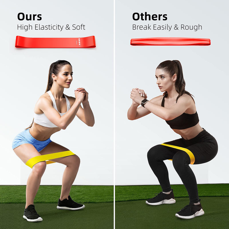 Resistance Bands, Exercise Workout Bands for Women and Men, 5 Set of Stretch Bands for Booty Colorful - BeesActive Australia