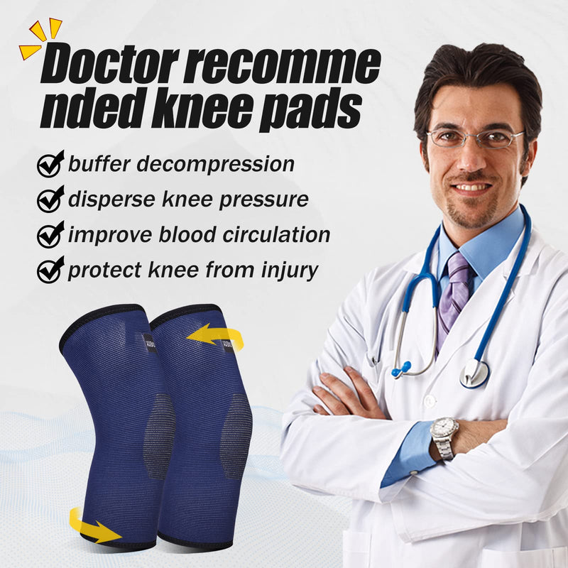 KUBAO 2 Pack Compression Knee Brace for Working Out, Running, Gym, Fitness, Weightlifting High Stretch Knee Pads for Meniscus Tear, ACL, Arthritis, Joint Pain A4-Brown Large - BeesActive Australia