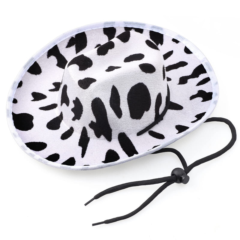 Yewong Pet Cowboy Costume Accessories Dog Cat Cow Print Cowboy Hat Bandana Scarf Western Cowboy Party Supplier for Puppy Kitten Set B - BeesActive Australia