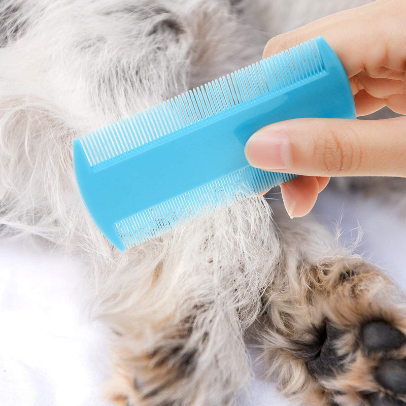 Lice Comb Flea Comb For Cats Dog Comb Pet Comb Set Metal Fine Tooth Comb Remove Tear Marks Float Hair Dandruff (C) C - BeesActive Australia