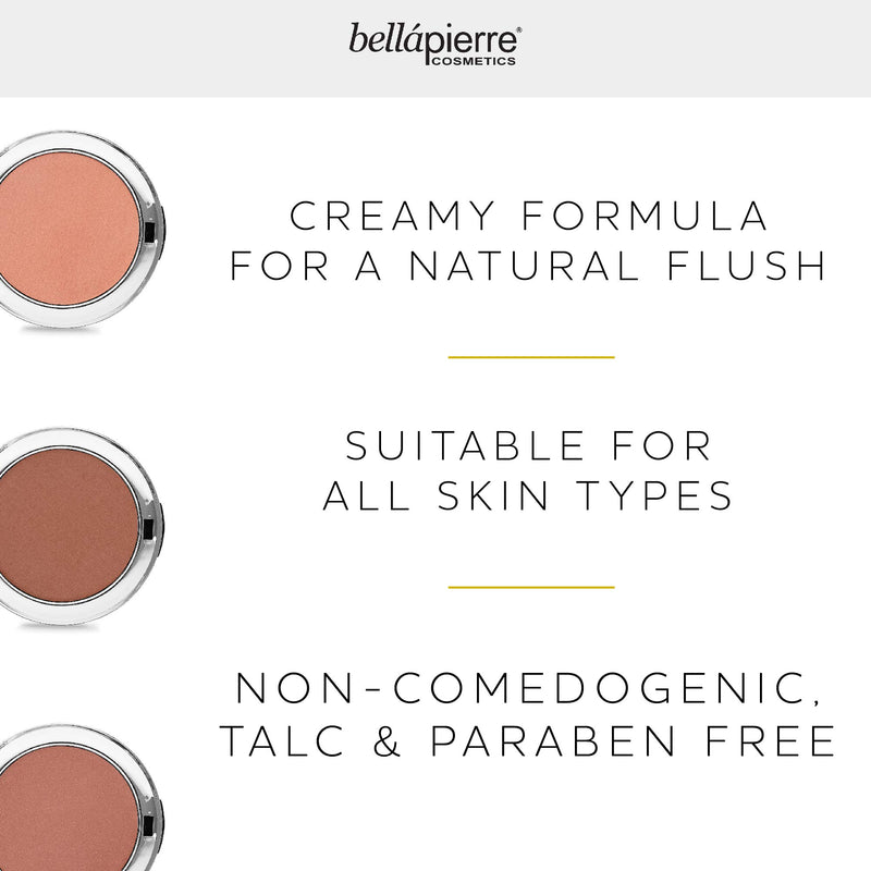 bellapierre Compact Mineral Blush Warms Complexion for a Healthy Glow | Non-Toxic and Paraben Free | Suitable for All Skin Types | Compact Case - 0.35-Ounce – Suede - BeesActive Australia