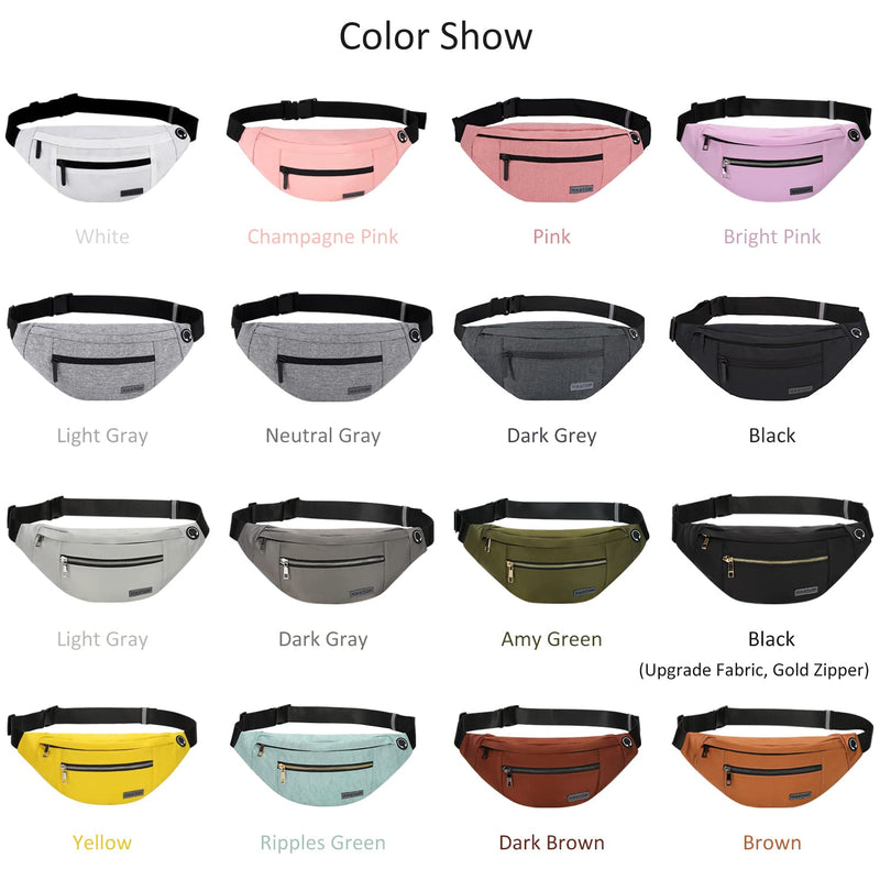 MAXTOP Large Crossbody Fanny Pack Belt Bag for Women Men with 4-Zipper Pockets Gifts for Enjoy Sports Yoga Festival Workout Traveling Running Hands-Free Wallets Waist Pack Phone Bag Fits All Phones Black(4 Zipper Pockets) - BeesActive Australia