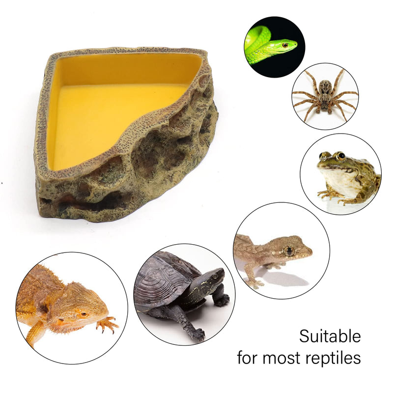 Reptile Feeder Resin Bowl Amphibian Reptile Bowl for Reptile Lizard Gecko Bearded Dragon Turtle - BeesActive Australia