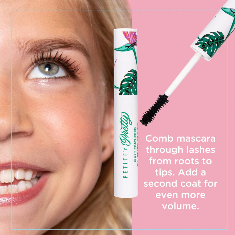 Petite 'n Pretty Fully Feathered Volumizing Mascara for Kids, Children, Tweens and Teens. Adds Instant Thickness and Definition - BeesActive Australia