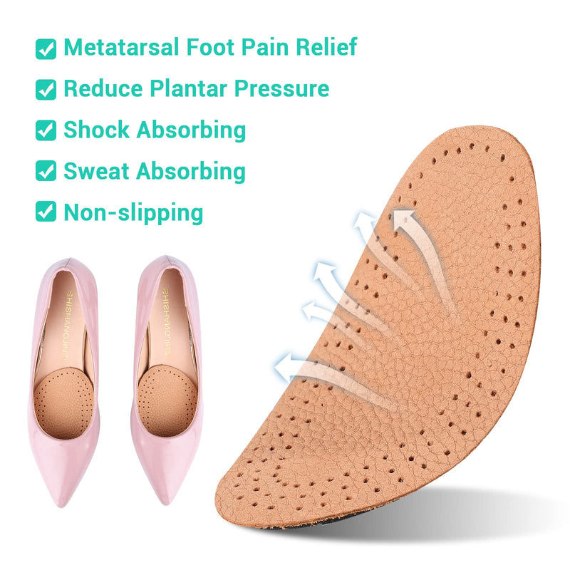 SUPVOX Half Insoles Metatarsal Pads Shoes Cushion Inserts Pain Relief Leather Heel Inserts Forefoot Insoles (S Yellow) - BeesActive Australia