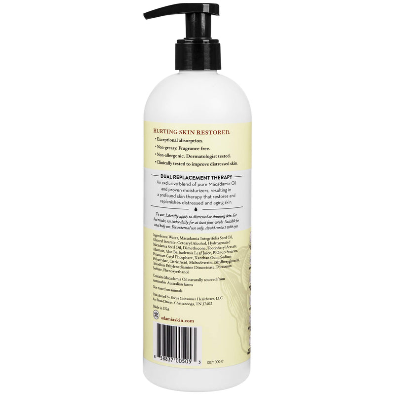 Adamia Therapeutic Repair Lotion with Macadamia Nut Oil and Promega-7, Fragrance Free, Paraben Free, Non GMO, 16 Fl Oz (355337-BC00395319) 16 Fl Oz (Pack of 1) - BeesActive Australia