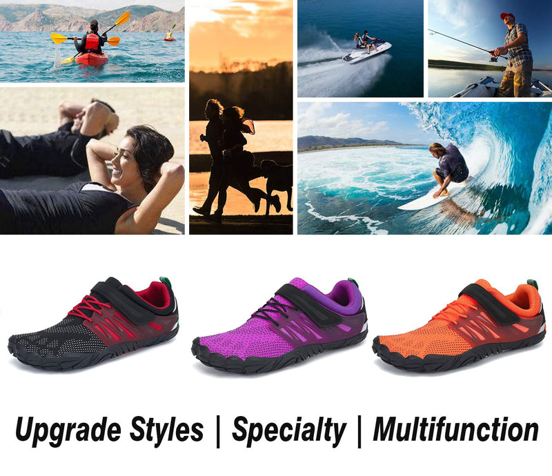 SAGUARO Mens Barefoot Minimalist Shoes Athletic Hiking Water Shoes for Aqua Swimming Trail Running 10 Mystic Red - BeesActive Australia