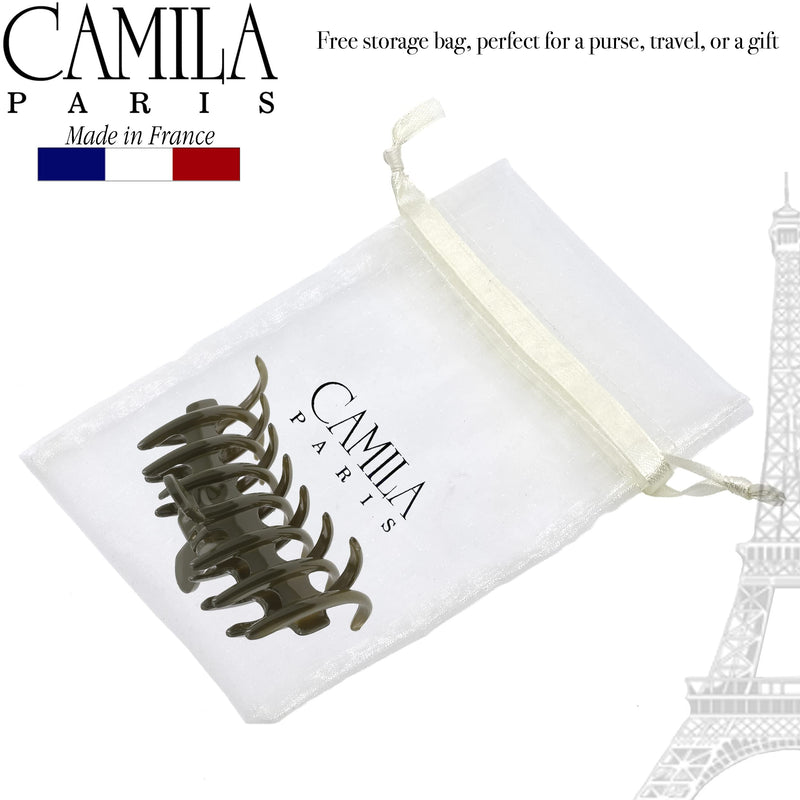 Camila Paris CP3487 French Medium Hair Clips for Women Thick Hair for Long Curly Wavy Hair, Girls Hair Claw Clip, Durable Styling Big Claw Clip for Thick Hair, Strong Hold No Slip Grip, Made in France 1 Count (Pack of 1) Green 3.5" - BeesActive Australia
