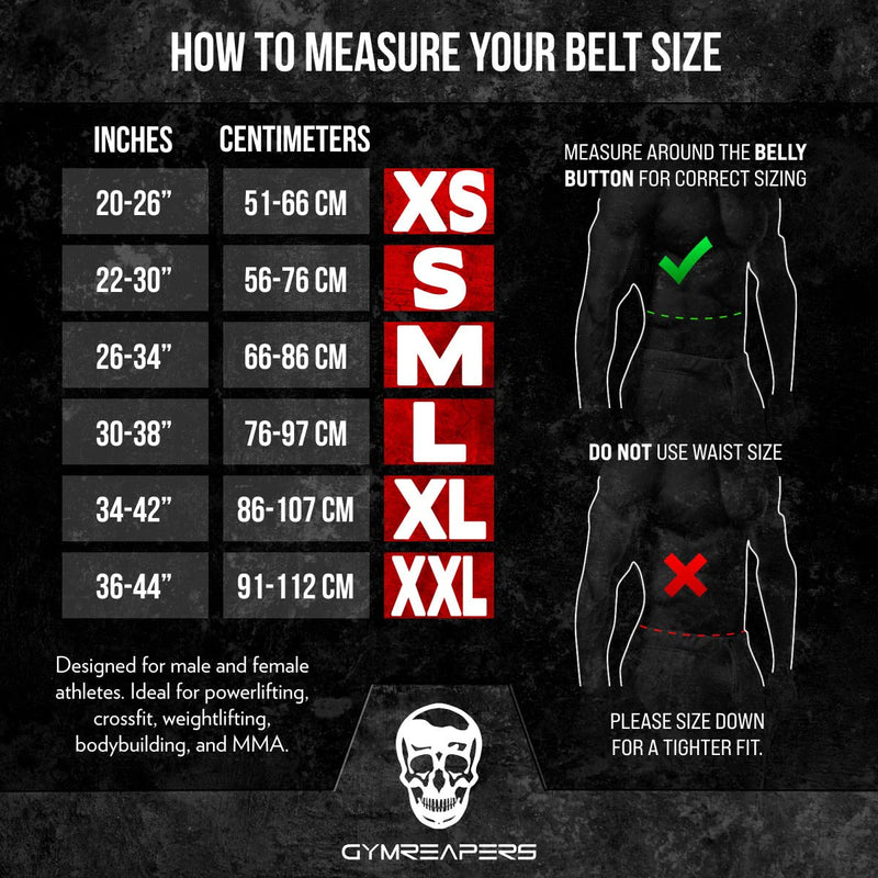 Gymreapers Weight Lifting Belt - 7MM Heavy Duty Pro Leather Belt with Adjustable Buckle - Stabilizing Lower Back Support 4 Inches Wide For Weightlifting, Bodybuilding, Cross Training Black X-Small - BeesActive Australia