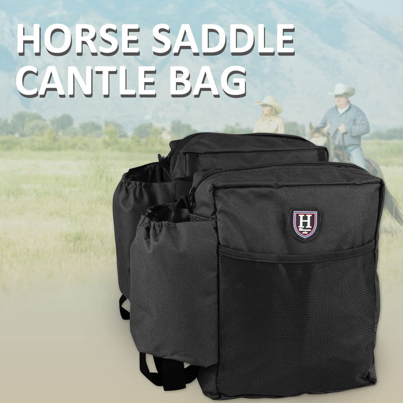 Harrison Howard Equestrian Western Saddle Bag for Horses Black - BeesActive Australia