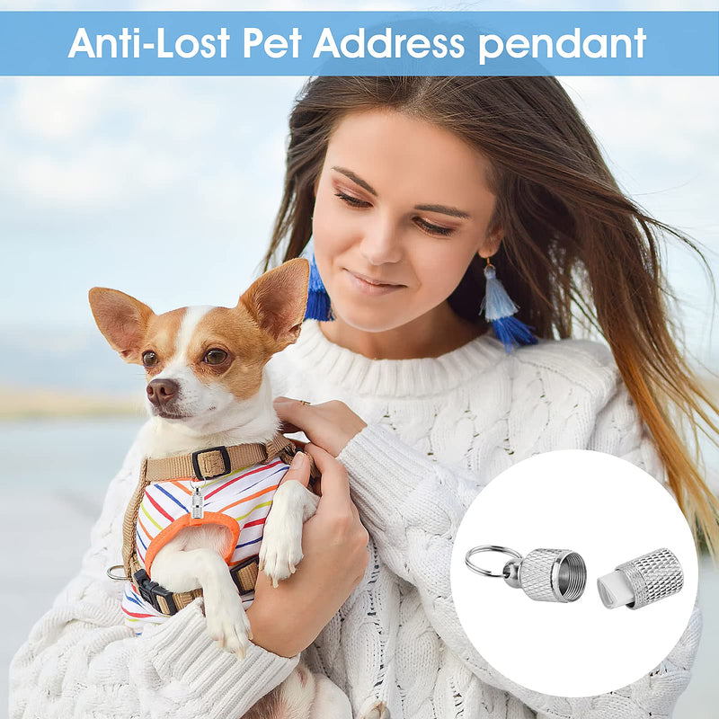 Molain Anti-Lost Cat Dog ID Tags, 6 Pieces Pet Barrel Tube Collars Address Name Label Prevent Pet Lost - BeesActive Australia