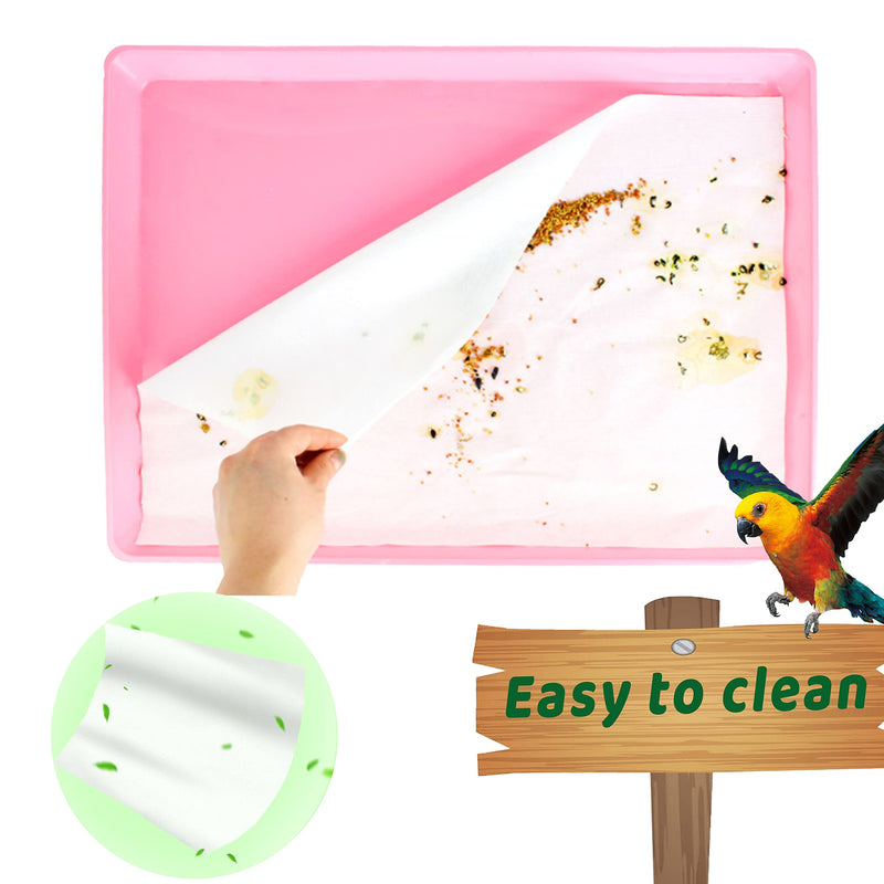 ZIQON 100 Pcs Bird Cage Liner Papers Big Size Cage Paper Liners Disposable Cage Paper Liners Precut Absorbent Cushion Pad Mat Accessories for Pet Bird Parrot - BeesActive Australia
