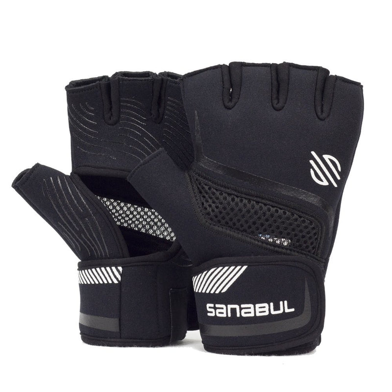 [AUSTRALIA] - Sanabul Paw V.2 Gel Boxing MMA Kickboxing Cross Training Handwrap Gloves ALL BLACK S/M 