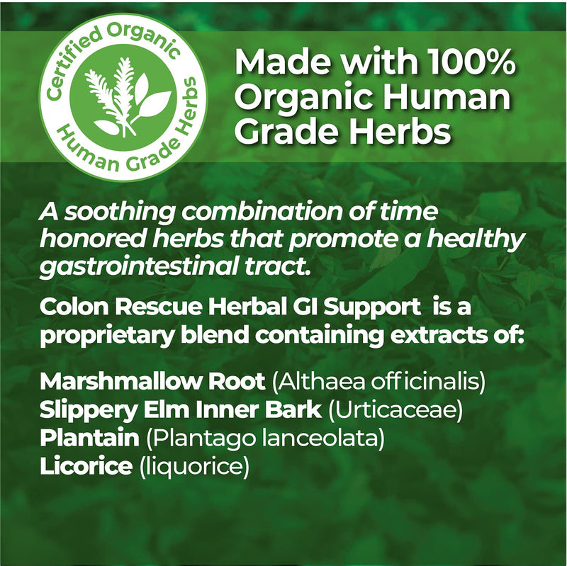 Animal Essentials Colon Rescue Powder Herbal Digestive Aid for Dogs & Cats, 1 oz - Made in USA GI Support, Phytomucil Blend - BeesActive Australia