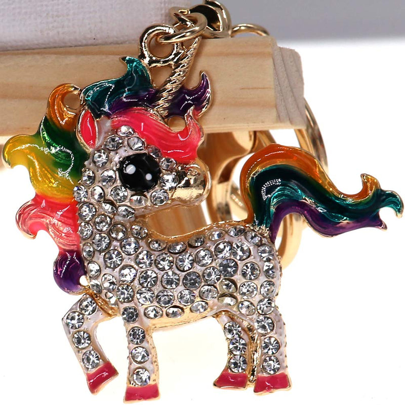 LLAMEVOL Gifts for Women Gilrs Unicorn Cute Keychain Wristlet Keychain Horse Bling Keychain Crystal Keychains Detachable Gold Keychain Pendant Metal and Rhinestone Mom Keychain Holder Set - BeesActive Australia