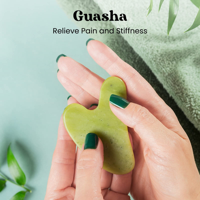 Jade Roller for Face & Gua Sha Facial Tools Guasha Skin Massager Tool - Original Handcraft Natural Jade … - BeesActive Australia