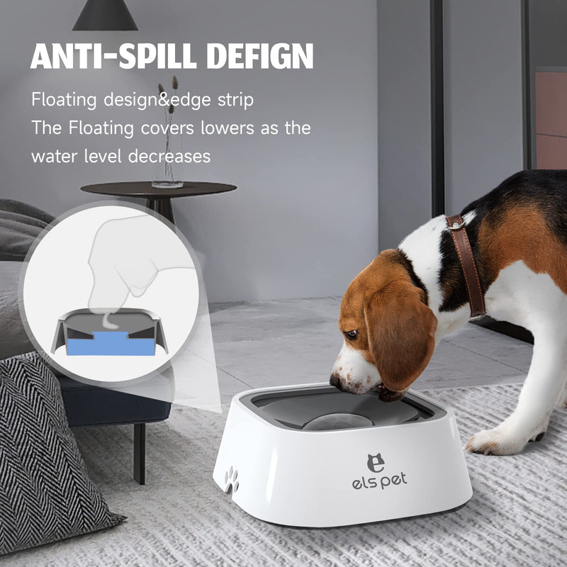 ELS PET 1L/2L/70oz Dog Spill Proof Pet Water Bowl, Anti-Choking Water Bowl, Slow Water Feeder Pet Water Dispenser Carried Water Bowls for Dogs, Cats & Pets 1L/35 fl oz - BeesActive Australia