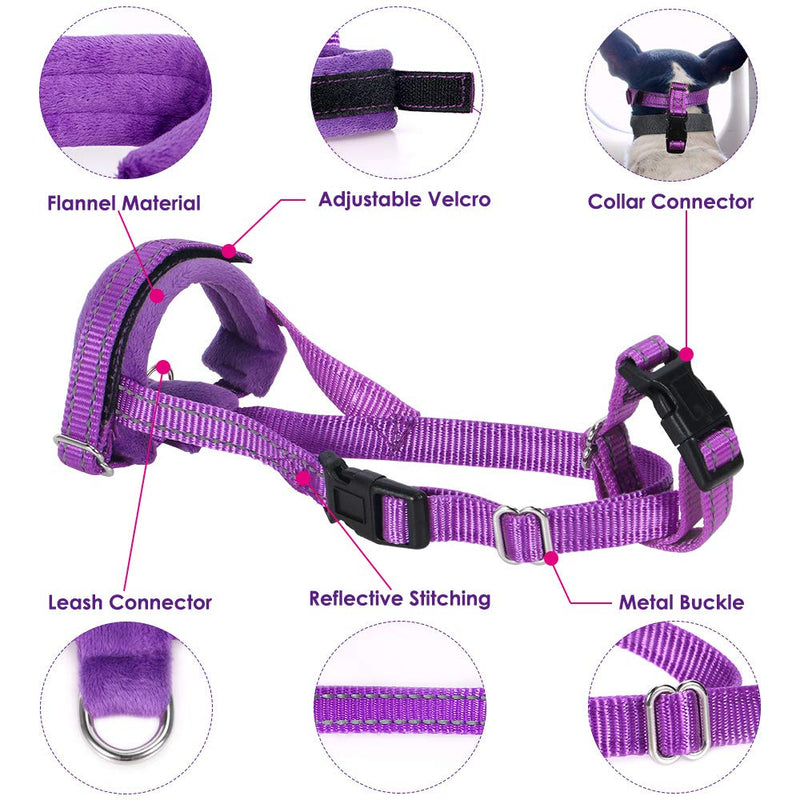 SlowTon Soft Dog Muzzle, Adjustable Padded Nylon Muzzle for Large Medium Dogs Anti Chewing Barking Biting, Allow Dog Pant & Drink Purple - BeesActive Australia
