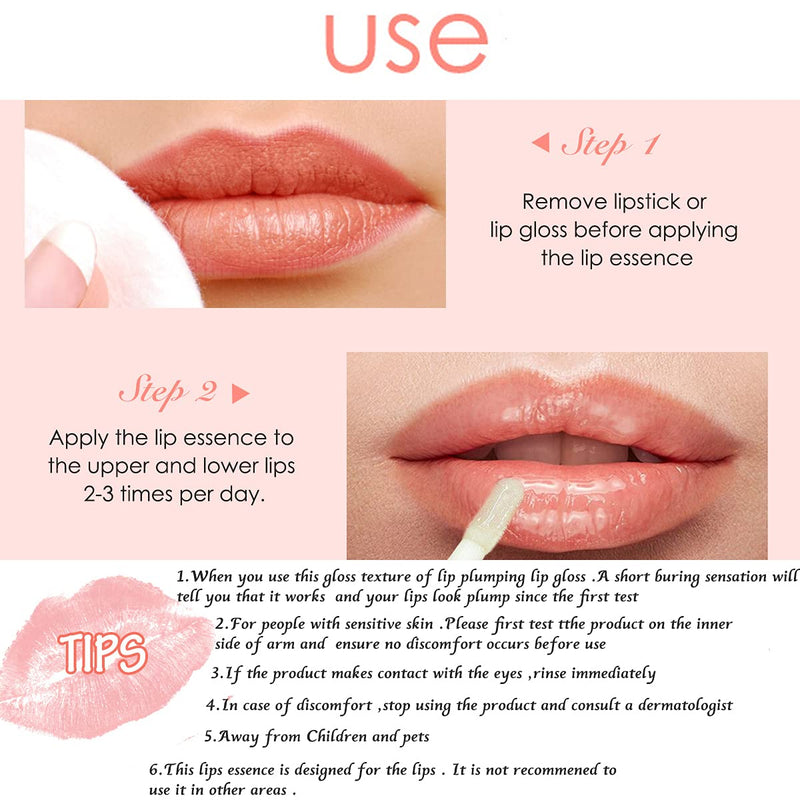 Moisturizing Lips Enhancer Lip Plumper Plant Extracts Plumping Lip Serum Softer & Hydrated for Fuller beauty Lips - BeesActive Australia
