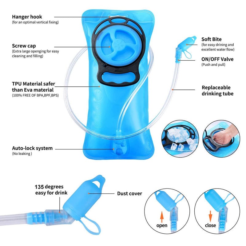 Hydration Pack,Hydration Backpack with 2L Hydration Bladder Lightweight Insulation Water Pack for Running Hiking Riding Camping Cycling Climbing Fits Men & Women Green - BeesActive Australia