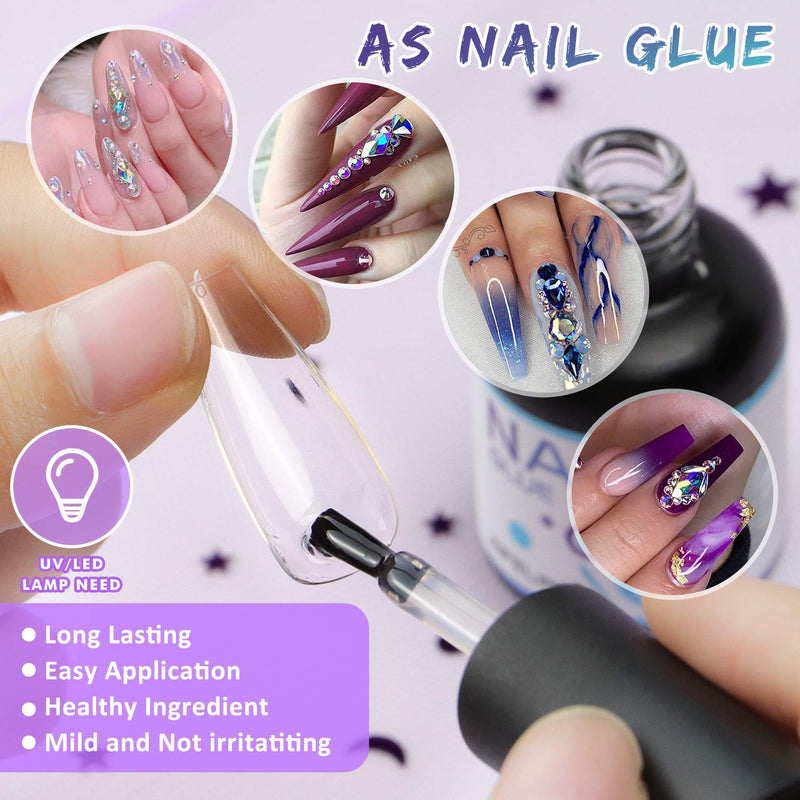 Nail Glue for Acrylic Nails - 3 in 1 Gel Glue for Nails (Curing Needed), INFELING Multifunctional Gel Nail Glue for Press on Nails 15ML,Glue Gel for Nails,Base Coat,Slip Solution - BeesActive Australia