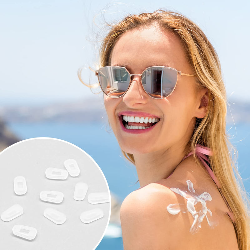 20 Pairs Eyeglass Nose Pads Covers, Slip-On Glasses Nose Pad Replacement Silicone Nose Pads for Eyeglasses, Eye Glasses Nose Pads Non Slip Protective Covers for Screw-in Glasses Sunglasses (White) - BeesActive Australia
