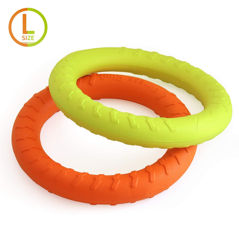 Dog Training Ring for Outdoor Fitness Floatable Pulling Toy and Flying Disc Interactive Play Tool for Small Medium Large Dogs 2 Rings - BeesActive Australia