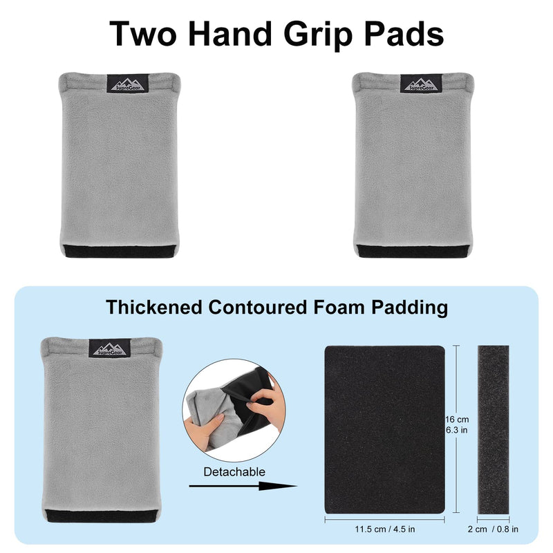 supregear Walker Hand Grips (2 Pack), Breathable Soft Cushion Comfortable Padded Walker Handle Covers Rollator Grip Pads for Walker Rollator Crutch Wheelchair, Non-Slip Mobility Accessory Grey (Cotton Velvet) - BeesActive Australia