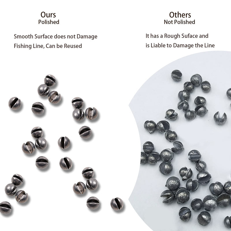 120PCS Fishing Weights Sinkers, SANWEAL Premium Split Shot Fishing Weights Sinkers, Round Removable Fishing Sinkers, 5 Sizes, Including 18/1000oz, 7/200oz, 1/20oz, 7/100oz, 18/20oz(Large) - BeesActive Australia