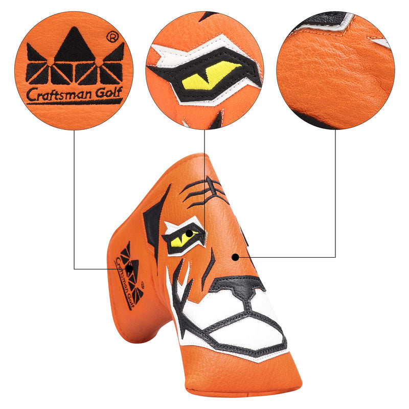 Craftsman Golf Orange/Black Tiger Blade Putter Cover Headcover - BeesActive Australia