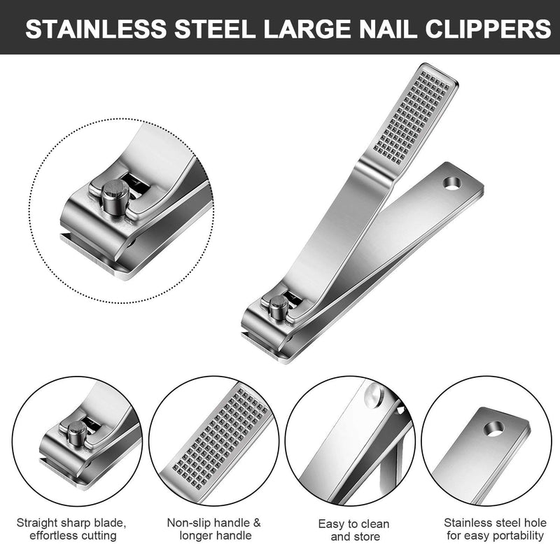 6 Pieces Large Toenails Clippers Straight Edge Toenails Clippers Stainless Steel Nails Cutters for Men Women Thick Nails - BeesActive Australia