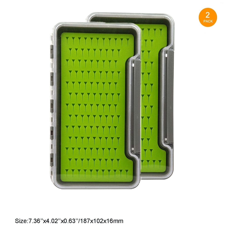 Aventik Silicone Super Slim Fishing Box Waterproof Fly Fishing Boxes Stroage and Trags(2pcs-G048LB) 2pcs-g048lb - BeesActive Australia