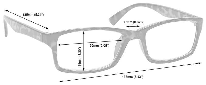 The Reading Glasses Company Grey Readers Designer Style Mens Womens R92-7 +1.50 +1.50 Magnification (Pack of 1) - BeesActive Australia