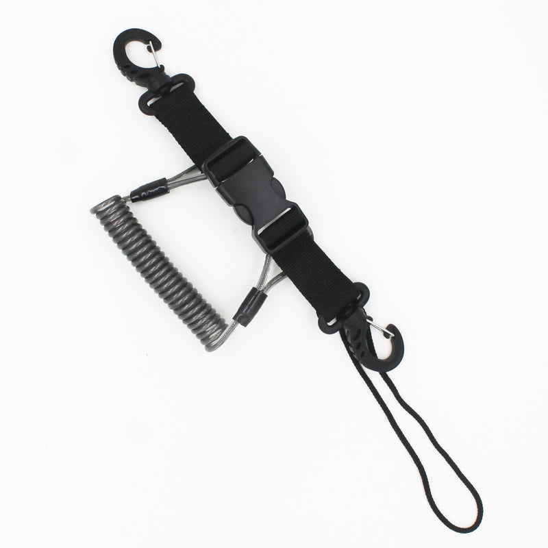 YYST One Stainless Steel Scuba Diving Lanyard Stainless Steel Spring Coiled Lanyard with Quick Release Buckle for Cameras and Dive Lights - BeesActive Australia