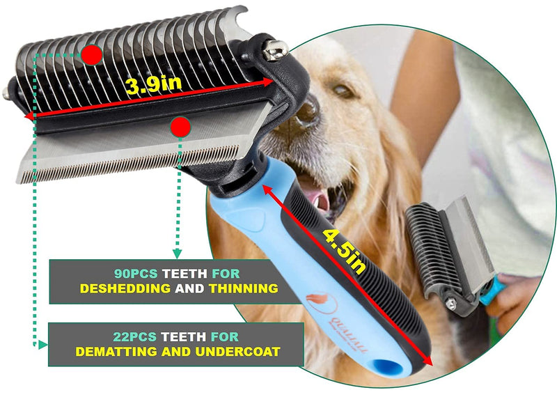 Undercoat Rake, Dog Brush, Deshedding Brush, Dog Brush for Shedding, Dog Deshedding Brush, Dog Shedding Brush Deshedding Tool for Long Haired Pets Cats or Dogs, Saving Safe Fast 1+2 pcs - BeesActive Australia