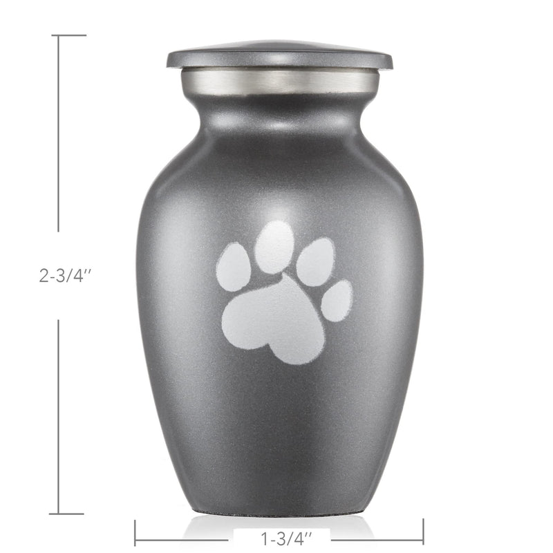 Reminded Pet Cremation Urns for Dog and Cat Ashes, Memorial Paw Print Urn X-Small Gray - BeesActive Australia
