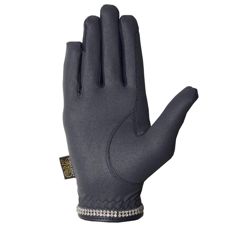 AK Horse Riding Gloves for Competition & Dressing with Crystal Diamante AKRS-6366 Small White - BeesActive Australia