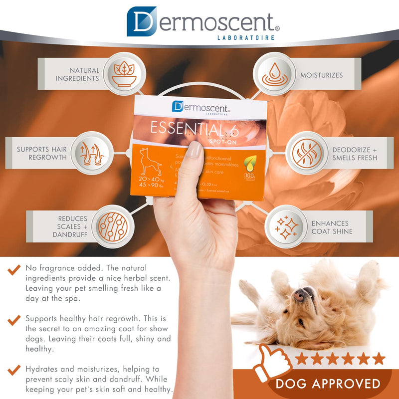 Dermoscent Essential 6 spot-on - Dog Skin Care for Dandruff & Allergy Relief with Vitamin E Oil - Anti Itch for Dogs - Natural Ingredients for Sensitive Skin .32 oz - BeesActive Australia