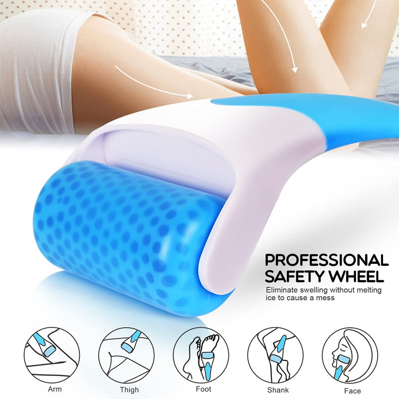 Ice Roller For Face Eye Puffiness, Teenitor Ice Face Roller Massager TMJ Migraine Pain Relief and Minor Injury Therapy Cold Freezer Tighten Skin Care Products Blue - BeesActive Australia