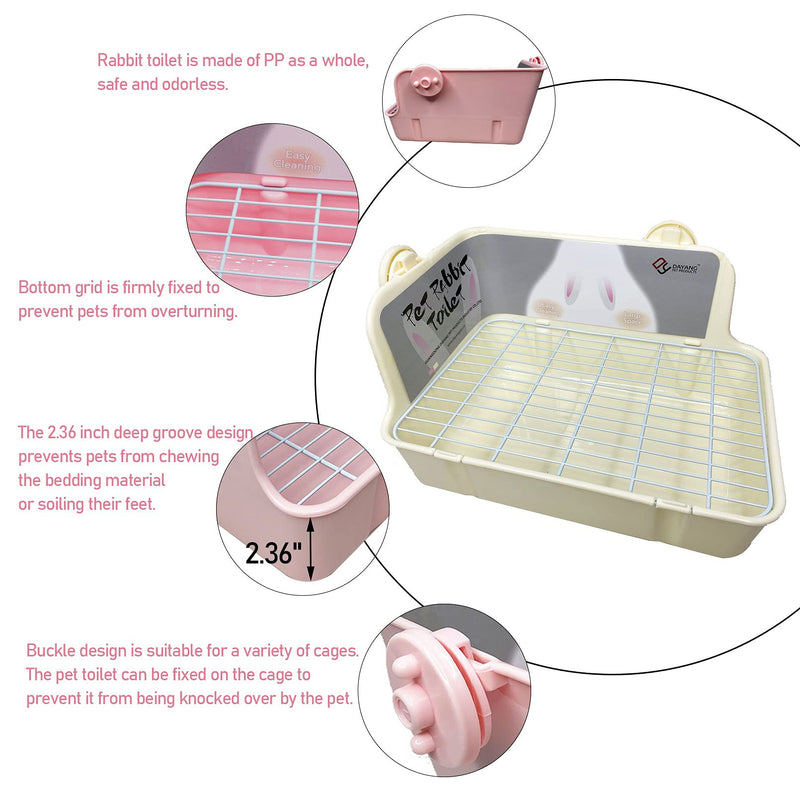kathson Rabbit Litter Box Toilet, Bunny Potty Trainer Corner Litter Pan Small Animal Disposable Liner Bedding Supplies for Guinea Pigs, Chinchilla, Ferret, Gerbil (White) White - BeesActive Australia