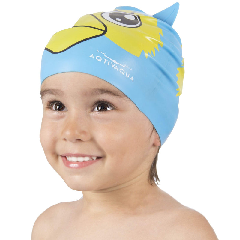 AqtivAqua Swim Cap Kids + Tube Carry Case LightBlue - BeesActive Australia