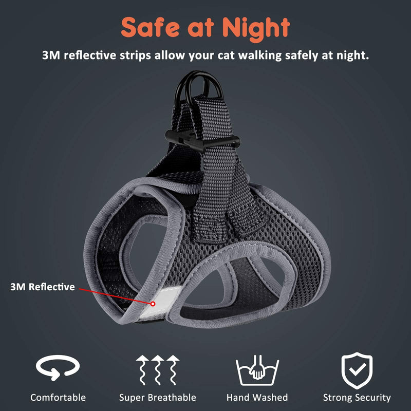 Cat Harness and Leash for Walking Escape Proof, Adjustable Cat Leash and Harness Set, Lifetime Replacement, Lightweight Kitten Harness, Easy Control Breathable Cat Vest with Reflective Strip - BeesActive Australia