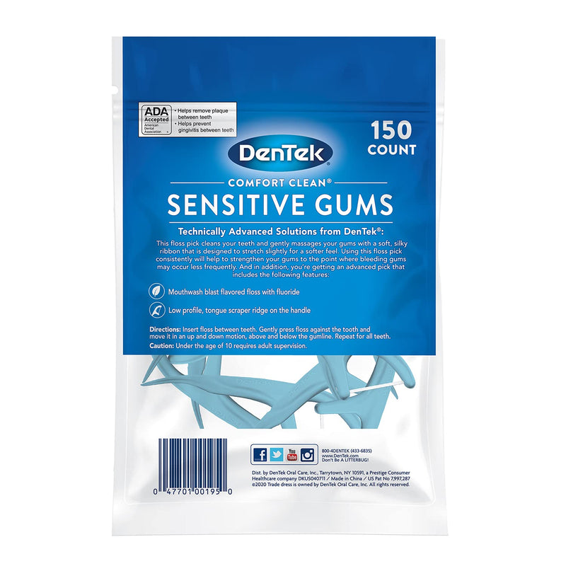 DenTek Comfort Clean Floss Picks | Silky Comfort Floss | 150 Count | 3 Pack | Packaging May Vary 150 Count (Pack of 3) - BeesActive Australia