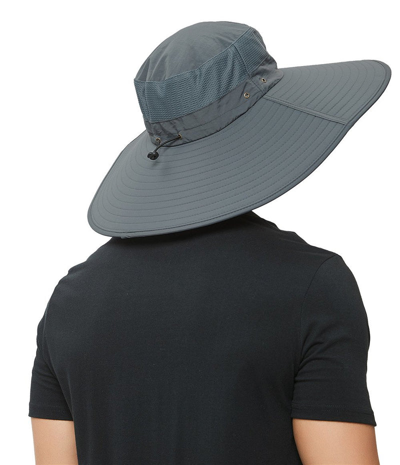 [AUSTRALIA] - Super Wide Brim Sun Hat-UPF50+ Waterproof Bucket Hat for Fishing, Hiking, Camping Dark Grey 