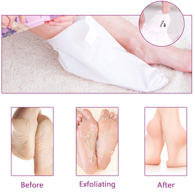 Foot Peel Mask, 3 Pairs Lavender Baby Foot Peel for Dry Cracked Feet, Moisturizing Exfoliating Socks 3 in 1 Foot Care for Dry, Aging, Dead Skin Remover for Feet - BeesActive Australia