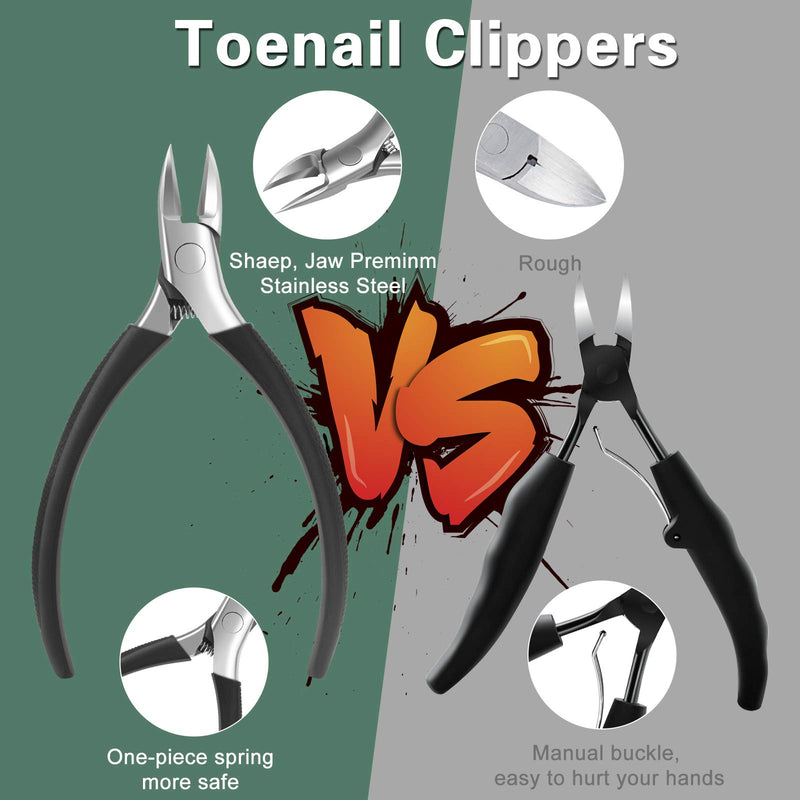 CGBE Toenail Clippers,Nail Clippers for Thick & Ingrown Toenails Professional Podiatrist Toenail Clippers Kits Stainless Steel Big Toenail Clippers with Silicone Handle for Seniors - BeesActive Australia