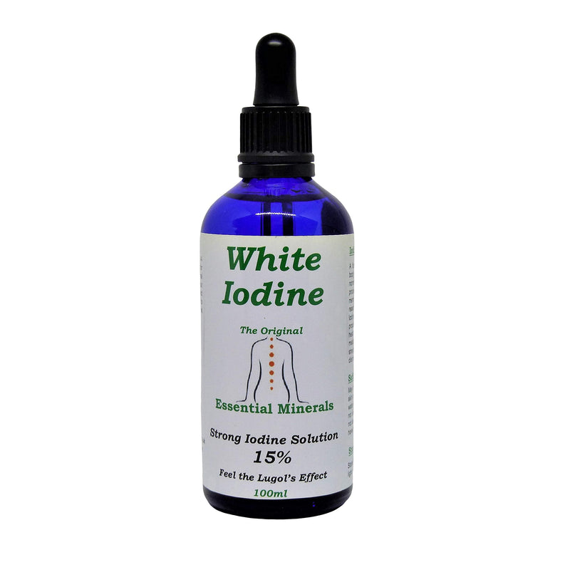 100ml 15% White Iodine - Decolourised- Clear Solution - Maximum Strength - Providing 2000 Drops - BeesActive Australia