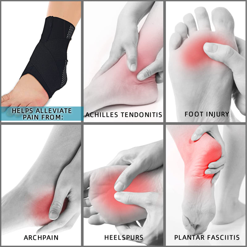 Seektop Ankle Support Brace for Women & Men,Ankle Compression Sleeve with Adjustable Strap,Breathable Ankle Wrap for Sprain, Achilles Tendonitis, Plantar Fasciitis,Pain Foot Medium - BeesActive Australia